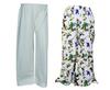 IndiWeaves Womens 1 Full Chikan Work Pallazo and 1 Printed Palazzo Combo Pack (Pack of 2 Palazo)-White::Multicolor-Size Free view 1