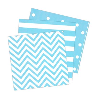 Generic Anyneo Striped Chevron Polka Dot Blue Paper Beverage Napkins 60 Count