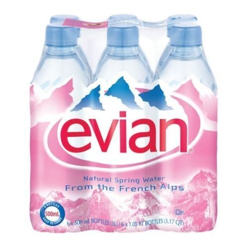 Evian Natural Spring Mineral Rich Water (500ml) - Pack of 6