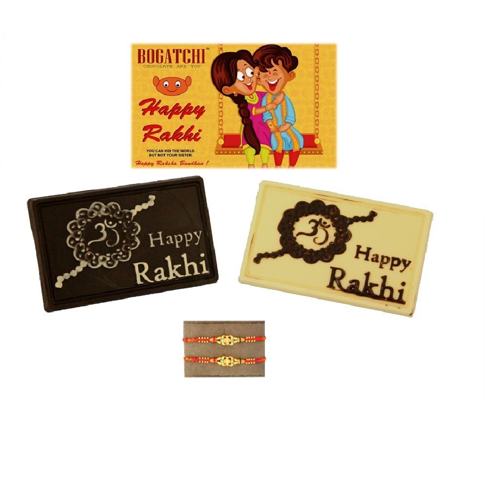 BOGATCHI Rakhi for brother with chocolate 2 pieces