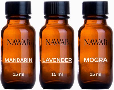 NAWAB Essential Aroma Diffuser Oil(Mandarin,Mogra,Lavender-15ml Each)