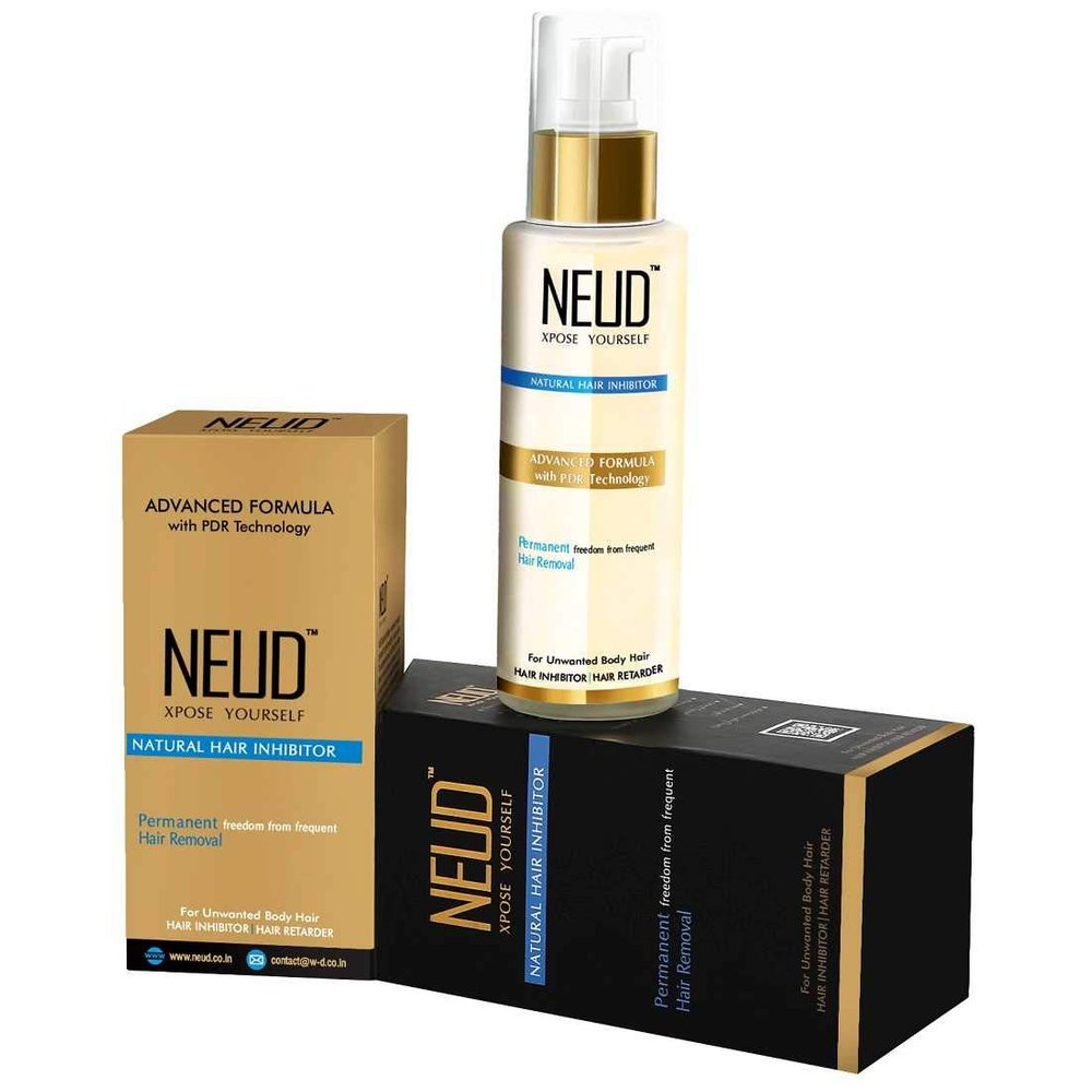 NEUD Natural Hair Inhibitor Lotion For Reduction of Unwanted Body and Facial Hair in Men and Women - 1 Pack (80g)