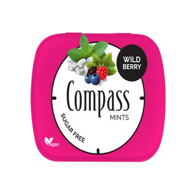 Compass Mints Wild Berry Sugar-Free Mints Candies with Sweeteners, 0.49 oz 14 g
