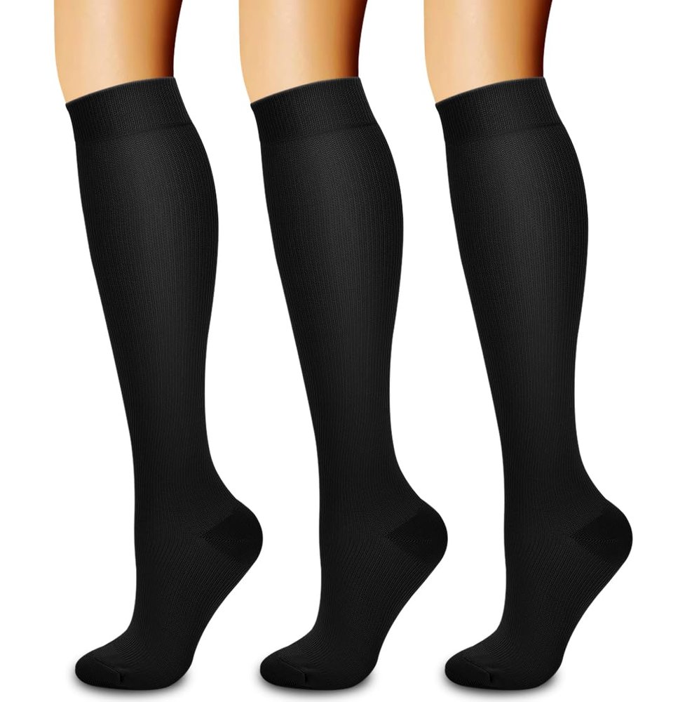 Compression Socks,(3 pairs) Compression Sock for Women & Men - Best For Running, Athletic Sports, Crossfit, Flight Travel