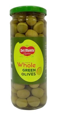 Del Monte Green Olives - Whole, 450g Jar
