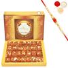 Ghasitaram Gifts Rakhi Gifts for Brothers Rakhi Sweets - Ghasitaram's Special Dodha Barfi (800 GMS) with Beads Rakhi view 1