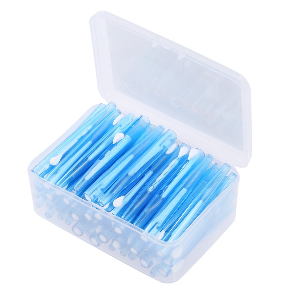 Anself 60Pcs/Box Dental Floss Picks Refill Inter-dental Brush Teeth Stick Toothpick Flosser for Oral Deep Clean Health Care