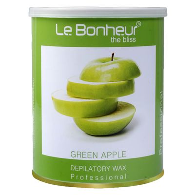 Le Bonheur Green Apple Liposoluble Wax 800g | Hair Removal Wax for Full Body | Sensitive Skin | Sensitive Body Parts | Skin Delicate Areas