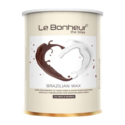 Le Bonheur Stripless Peel Off Brazilian Liposoluble Wax 500gm | For Face | Bikini Line | Underarms | Men & Women | White Chocolate | FREE Pre Wax Gel 45ml + After Wax Oil 30ml