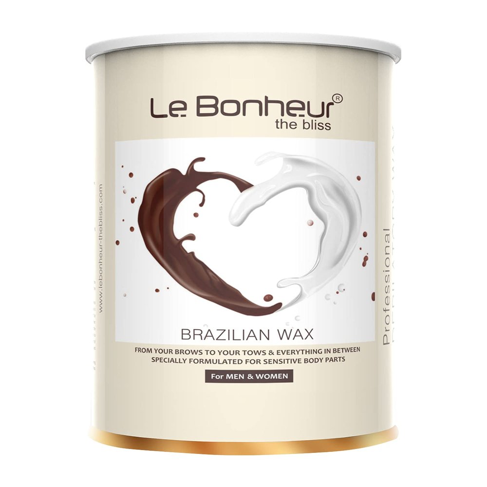 Le Bonheur Stripless Peel Off Brazilian Liposoluble Wax 500gm | For Face | Bikini Line | Underarms | Men & Women | White Chocolate | FREE Pre Wax Gel 45ml + After Wax Oil 30ml