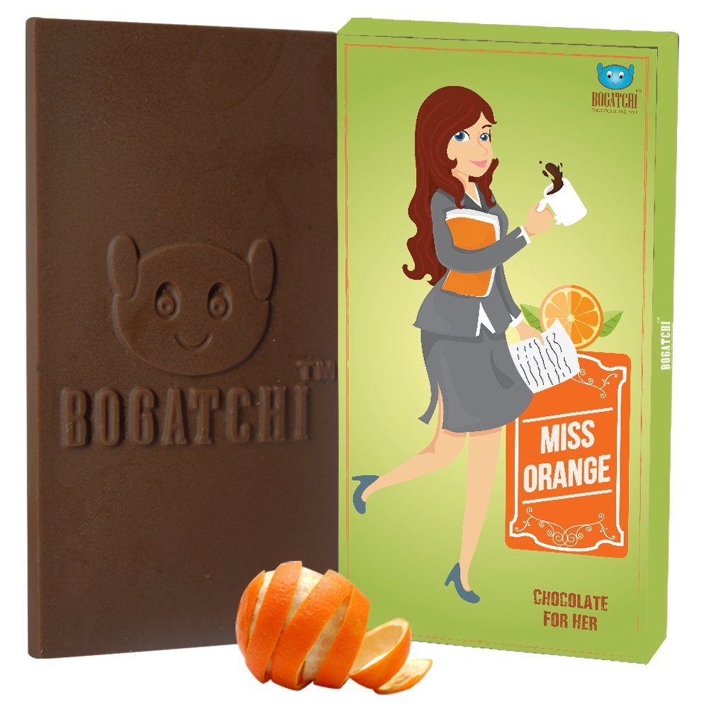 BOGATCHI Rakhi Gift for Sister, Best Rakhi Gift for Sister, Miss Orange 30% Choco 90 g