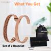 Coppervast Bracelets For Arthritis - Therapy Magnetic Men & Women's With 6 Powerful Magnets Effective Natural Relief Joint Pain (Set Of 2 Plain Braided Inlay) view 3