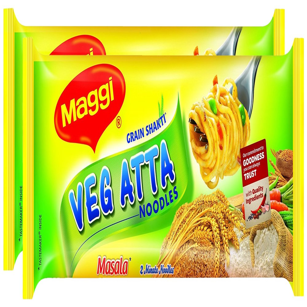 Big Bazaar Combo - Maggi 2 Minute Vegetable Atta Noodles, 320g (Pack of 2) Promo Pack