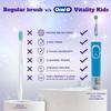 Oral B Kids Frozen Rechargeable Rotating Electric Toothbrush, 2 Brushing Modes (Daily & Sensitive), 2 Min Timer with Quadpacer, 2 Year Warranty, IPX7 Water Resistant, Round Brush Head view 3