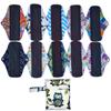 10 Pieces 10 Inch Regular Flow Charcoal Bamboo Mama Cloth/ Menstrual Pads/ Reusable Sanitary Pads+1 Wet Bag view 1