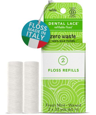 Dental Floss, Dental Lace Refillable Floss, Silk Floss Refills 66 Yds