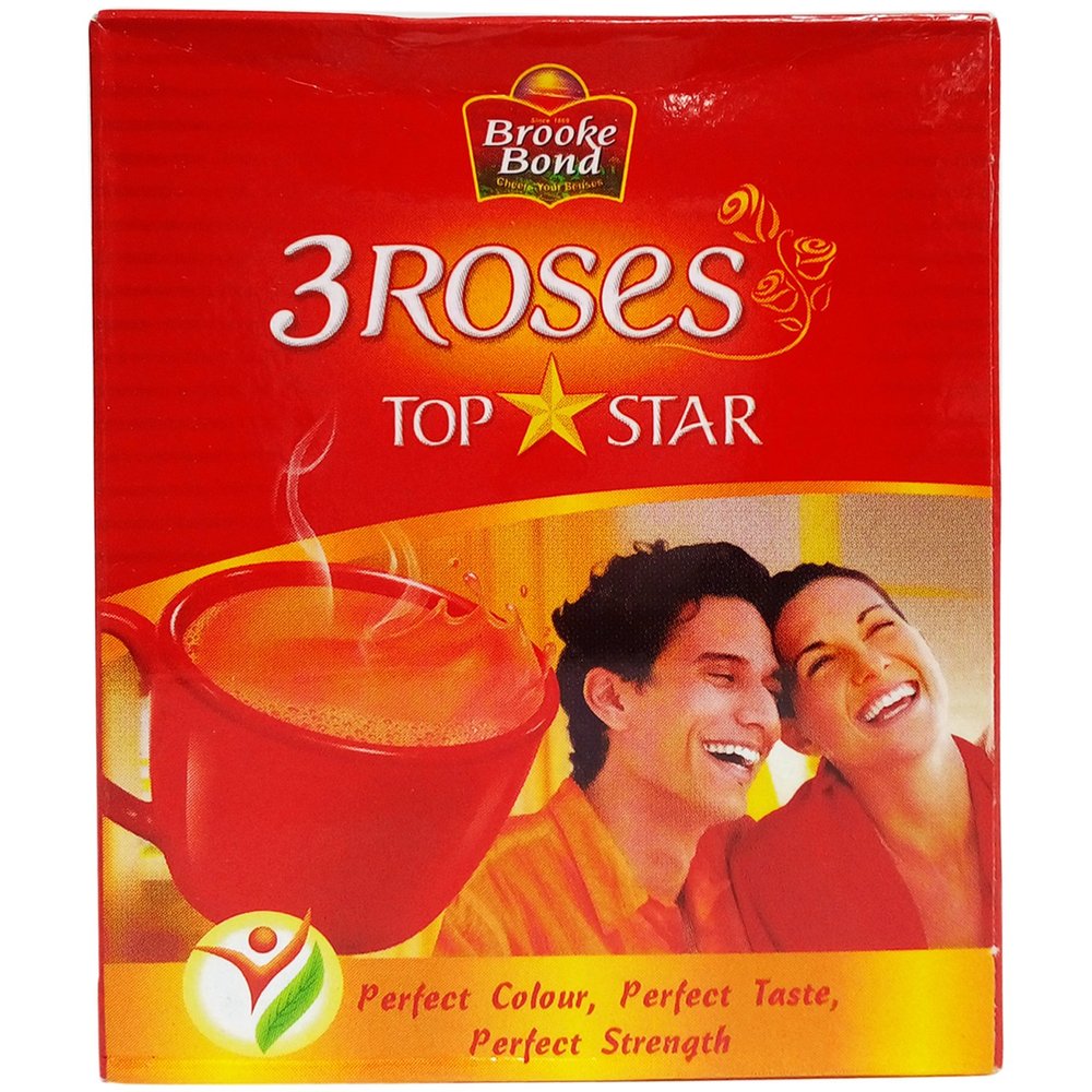 Brooke Bond 3 Roses Tea - Top Star, 100g Carton