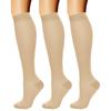 CHARMKING Compression Socks (3 Pairs) 15-20 mmHg is Best Athletic & Medical for Men & Women, Running, Flight, Travel, Nurses, Edema - Boost Performance, Blood Circulation & Recovery (S/M, Nude) view 1