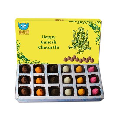BOGATCHI Chocolate MODAK for Ganesh Chaturthi, Ganesh Chaturthi Gift Combo Box 18 Pieces