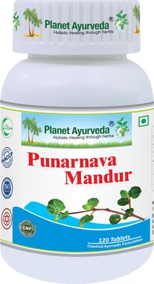 Planet Ayurveda Punarnava Mandur Tablets - 120 Tablets (Pack of 2), Ayurvedic Medicine for Kidney Health Function