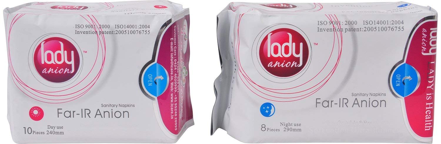 Lady anion sanitary napkins - 2 Day, 2 Night Packs