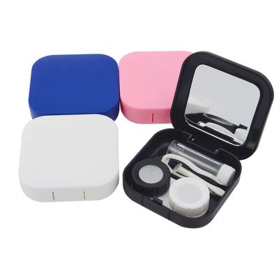 4 Pack: Adecco Llc Portable Contact Lens Case Travel Kit Mirror +Bottle + Tweezers Container Holder (4 Pack)