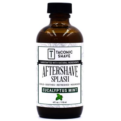 Taconic Shave Natural Aftershave Splash 4oz. - Eucalyptus Mint - Skin Cooling, Refreshing and Moisturizing After-Shave Liquid Formula with All-Natural Ingredients