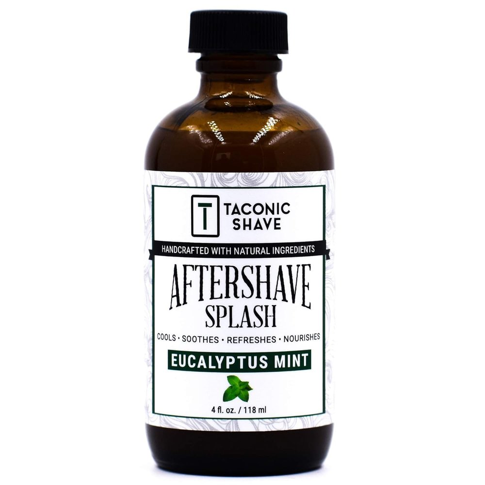 Taconic Shave Natural Aftershave Splash 4oz. - Eucalyptus Mint - Skin Cooling, Refreshing and Moisturizing After-Shave Liquid Formula with All-Natural Ingredients