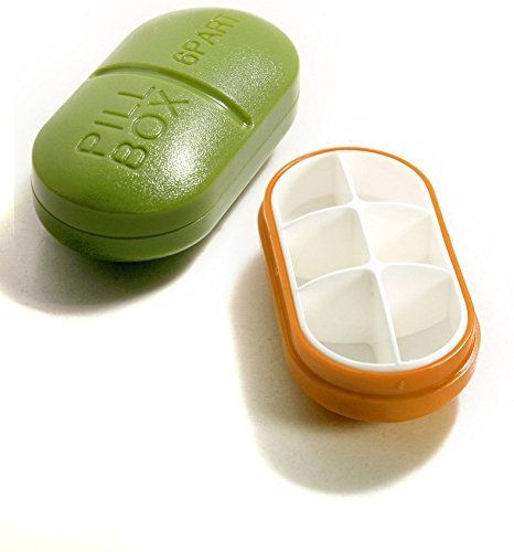 Glive's Medicine Storage Box Pill Organizer (2, Capsule 6 Slots)