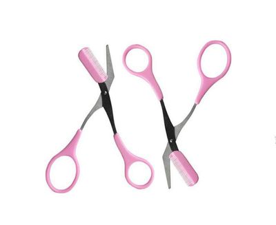 erioctry 2PCS Eyebrow Trimmer Scissors With Comb Lady Woman Men Hair Removal Grooming Shaping