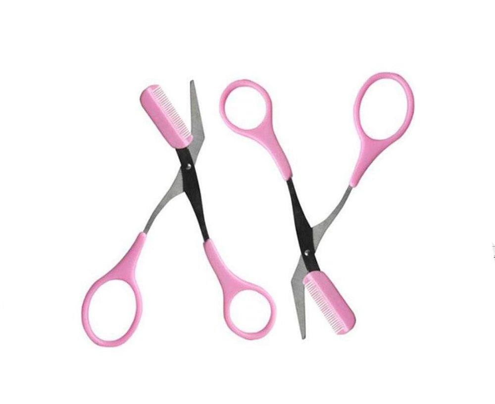 erioctry 2PCS Eyebrow Trimmer Scissors With Comb Lady Woman Men Hair Removal Grooming Shaping