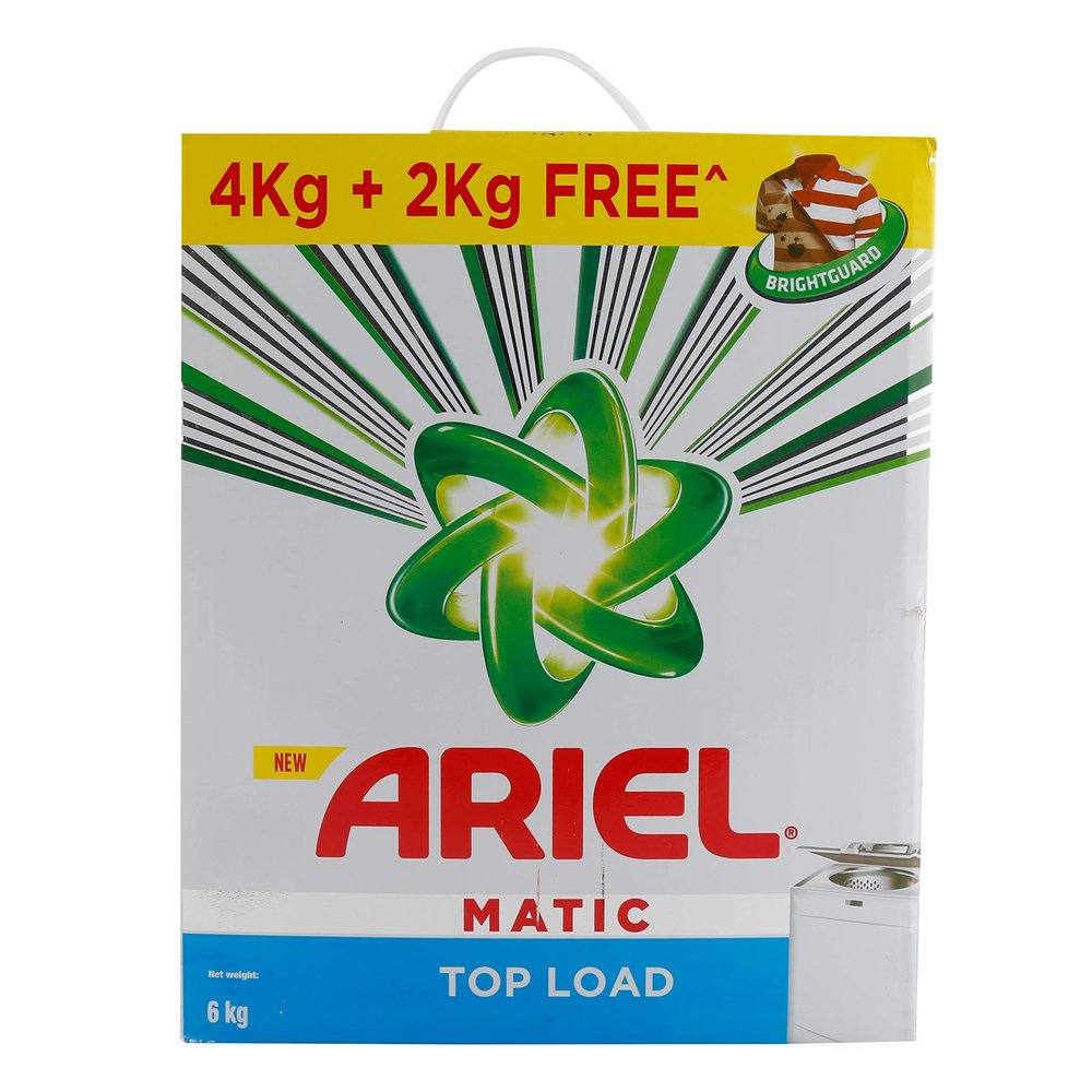 Ariel Matic Detergent Washing Powder - Top Load, 6Kg Carton, Pack of 1