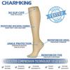 CHARMKING Compression Socks for Women & Men (8 Pairs) 15-20 mmHg Graduated Copper Support Socks are Best for Pregnant, Nurses - Boost Performance, Circulation, Knee High & Wide Calf (L/XL, Nude) view 4