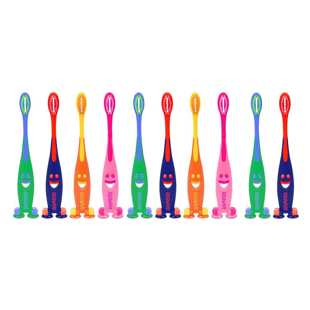 aquawhite Junior Smiley Toothbrush, Soft Bristles, Pack of 12