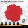 Amcrate Big Party Pack 125 Count Red Beverage Napkins - Ideal for Wedding, Party, Birthday, Dinner, Lunch, Cocktails. (5 x 5) view 4
