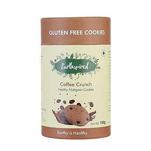 Earthspired Multigrain Gluten Free Handmade Eggless Coffee Cookies/Snack With More Millets More Health (100g) 100 Grams.