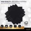 Amcrate Big Party Pack 125 Count Black Beverage Napkins - Ideal for Wedding, Party, Birthday, Dinner, Lunch, Cocktails. (5 x 5) view 3