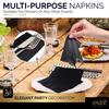 Amcrate Big Party Pack 125 Count Black Beverage Napkins - Ideal for Wedding, Party, Birthday, Dinner, Lunch, Cocktails. (5 x 5) view 4