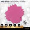 Amcrate Big Party Pack 125 Count Pink Beverage Napkins - Ideal for Wedding, Party, Birthday, Dinner, Lunch, Cocktails. (5 x 5) view 4