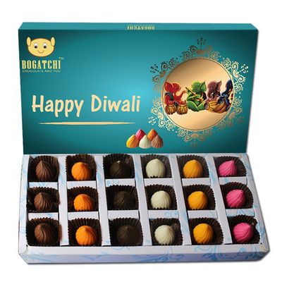 BOGATCHI Diwali MODAK Gift for Family, Diwali Chocolates, Diwali Sweets for Family, Happy Diwali Dark Chocolate, 180g