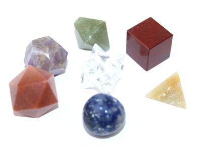 Jet 7 Chakra Geometry Set Platonic Solids Healing Crystal Therapy Booklet Sacred Divine Energized Charged Positive Peace