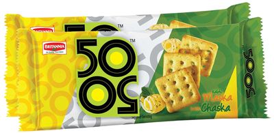 Spar Combo - Britannia 50-50 Maska Chaska, 120g (Pack of 2) Promo Pack