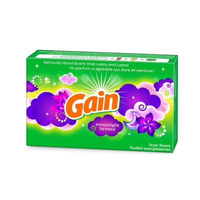Gain Dryer Sheets - Moonlight Breeze - 60 Count Dryer Sheets Per Box - One (1) Box