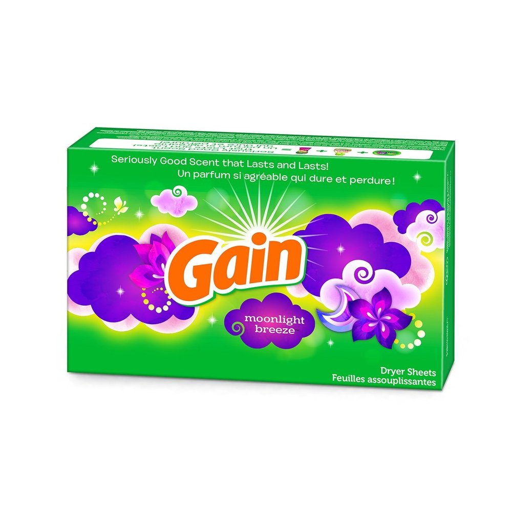 Gain Dryer Sheets - Moonlight Breeze - 60 Count Dryer Sheets Per Box - One (1) Box