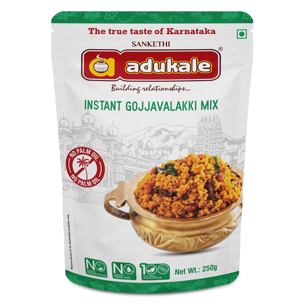 Adukale Instant Gojjavalakki/Gojju Avalakki Mix | Traditional South Indian Breakfast | 250g Pack