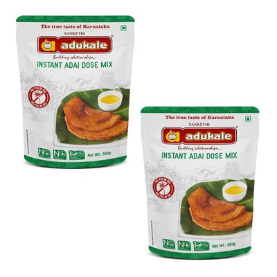 Adukale Adai Dosa Mix | Traditional South Indian Multigrain Dosa Mix | Protein-Rich & Ready-to-Cook | No Palm Oil or Preservatives | 500g