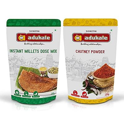 Adukale Millets Dosa and Chutney Powder (Combo of 2)