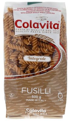Colavita Fusilli Whole Wheat Pasta (500g) | Whole Wheat Pasta | Imported From Italy