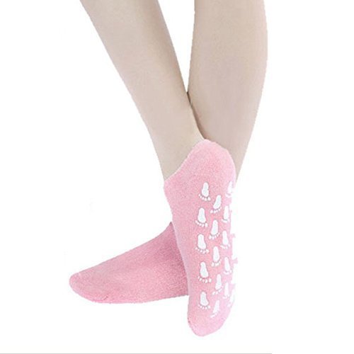 Ad Fresh Unisex Beauty Spa Soften Repair Whitening Moisturizing Treatment Skincare Anti-Slip Gel Socks - Free Size (Pink)