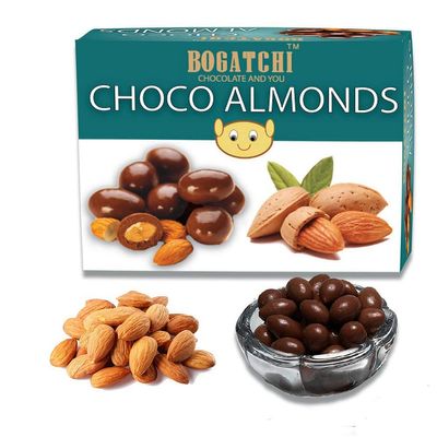 BOGATCHI Chocolate Coated Almonds, Rich White Milk Chocolate Coated Almonds with Blue or Pink Colors, 100g